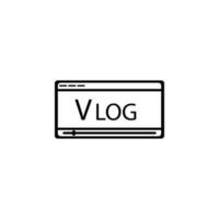 Video Aufzeichnung auf Laptop Vektor Symbol Illustration