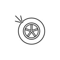 Auto durchbohrt Rad Vektor Symbol Illustration