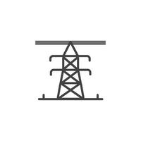 hög Spänning elektrisk linje pylon vektor ikon illustration