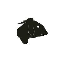 schwarz Silhouette von Schaf Kopf Vektor Symbol Illustration