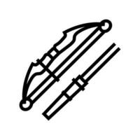 Bogen Pfeil Waffe Krieg Linie Symbol Vektor Illustration