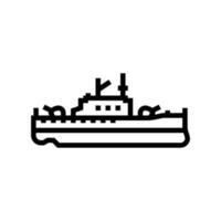 Schlachtschiff Waffe Krieg Linie Symbol Vektor Illustration