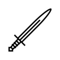 Schwert Waffe Krieg Linie Symbol Vektor Illustration