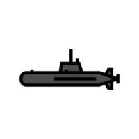 U-Boot Waffe Krieg Farbe Symbol Vektor Illustration