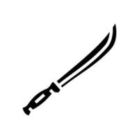 Machete Waffe Krieg Glyphe Symbol Vektor Illustration