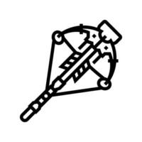 Armbrust Waffe Militär- Linie Symbol Vektor Illustration