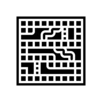 Schlangen und Leitern Spiel Tafel Tabelle Glyphe Symbol Vektor Illustration