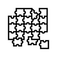 Puzzle Spiel Tafel Tabelle Linie Symbol Vektor Illustration