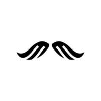 mustasch hipster retro glyf ikon vektor illustration