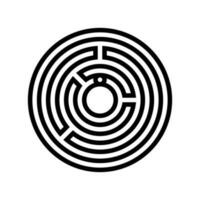 Labyrinth Spiel Linie Symbol Vektor Illustration