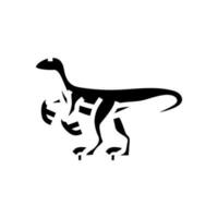 velociraptor dinosaurie djur- glyf ikon vektor illustration