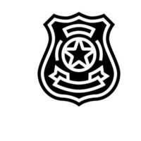 Polizei Abzeichen Verbrechen Glyphe Symbol Vektor Illustration