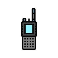 Polizei Walkie Talkie Verbrechen Farbe Symbol Vektor Illustration