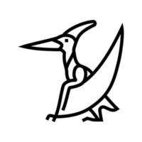 Pteranodon Dinosaurier Tier Linie Symbol Vektor Illustration