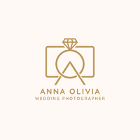 Bröllop Fotograf Logo Vektor