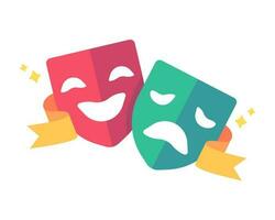 emotionell mask som visar drama och komedi filmer. psykologisk status av patienter med bipolär oordning vektor