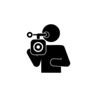 en man med en kamera vektor ikon illustration