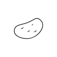 Kartoffel dünn Linie Vektor Symbol Illustration