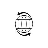 två pilar i de cirkel av de jord översikt vektor ikon illustration
