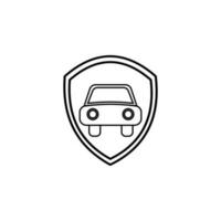 Auto Schild Linie Vektor Symbol Illustration