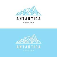 Berg Logo, Antarktis Eisberg Logo Design, Natur Landschaft Vektor, Produkt Marke Illustration Symbol vektor