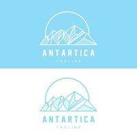 Berg Logo, Antarktis Eisberg Logo Design, Natur Landschaft Vektor, Produkt Marke Illustration Symbol vektor