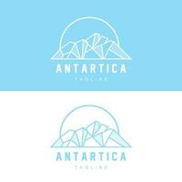 Berg Logo, Antarktis Eisberg Logo Design, Natur Landschaft Vektor, Produkt Marke Illustration Symbol vektor