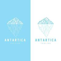 berg logotyp, antarktisk isberg logotyp design, natur landskap vektor, produkt varumärke illustration ikon vektor