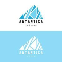 Berg Logo, Antarktis Eisberg Logo Design, Natur Landschaft Vektor, Produkt Marke Illustration Symbol vektor