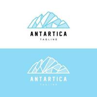 Berg Logo, Antarktis Eisberg Logo Design, Natur Landschaft Vektor, Produkt Marke Illustration Symbol vektor