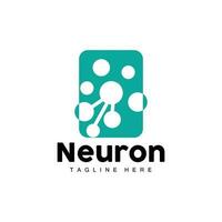 neuron logo design vektor nervenzelle illustration molekulare dna gesundheitsmarke