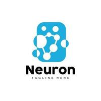 neuron logo design vektor nervenzelle illustration molekulare dna gesundheitsmarke