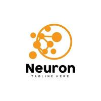 neuron logo design vektor nervenzelle illustration molekulare dna gesundheitsmarke