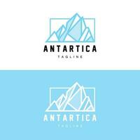 Berg Logo, Antarktis Eisberg Logo Design, Natur Landschaft Vektor, Produkt Marke Illustration Symbol vektor