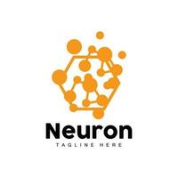 neuron logo design vektor nervenzelle illustration molekulare dna gesundheitsmarke