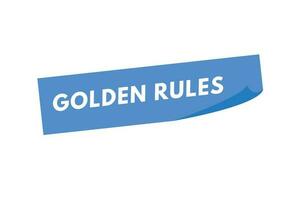 golden Regeln Text Taste. golden Regeln Zeichen Symbol Etikette Aufkleber Netz Tasten vektor
