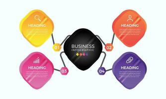 4 Schritte Geschäft Infografiken Vorlage. modern bunt Infografik Schritte. Präsentation und Diagramm. Elemente zum Infografiken vektor