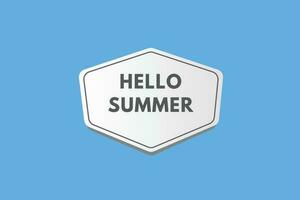 Hallo Sommer- Text Taste. Hallo Sommer- Zeichen Symbol Etikette Aufkleber Netz Tasten vektor