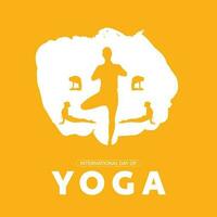 vektor internationell yoga dag social media posta design med måla borsta stoke stil