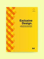 gul geometrisk bok omslag mall. anpassbar för broschyr vektor