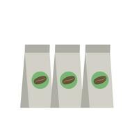 Kaffee Bohnen Symbol im eben Farbe Stil. trinken Getränk Snack. Kaffee im Paket Vektor Illustration.