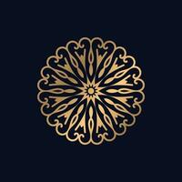runden Spitze Muster Gold Farbe königlich Mandala Design Vektor zum Hintergrund
