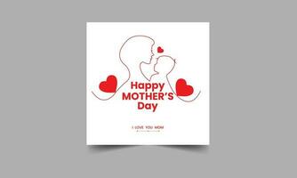 mödrar dag för kvinna och barn kärlek du mamma meddelande vektor