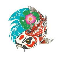 Nishikigoi Fisch oder Koi Vektor Illustration