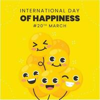 fri vektor internationell dag av lycka