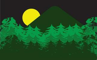 illustration vektor grafisk av bergen i natt