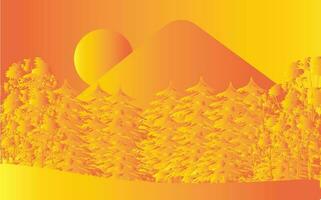 illustration vektor grafisk av bergen orange lutning