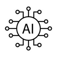 AI-Prozessor-Chip-Vektorsymbol für künstliche Intelligenz für Grafikdesign, Logo, Website, soziale Medien, mobile App, ui-Illustration vektor