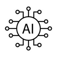 artificiell intelligens ai-processorchip vektorikonsymbol för grafisk design, logotyp, webbplats, sociala medier, mobilapp, ui-illustration vektor