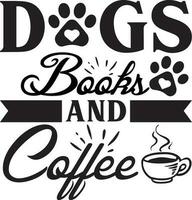 hundar böcker och kaffe hund citat design fri design vektor